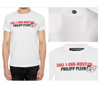 Camisa De Cuello Redondo T-Shirt Top Philipp Plein Platinium Cut CALL HUSTLER XL
