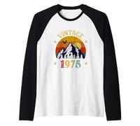 Camisa de cumpleaños para Hombre y Mujer, 51 años, Retro, Vintage, 1975 Camiseta Manga Raglan