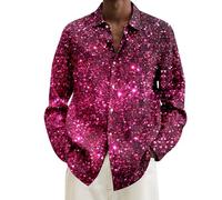 Camisa de discoteca para hombre, diseño de fiesta temática, disfraz de fiesta de discoteca, a la moda, carnaval, manga larga, retro, disfraz de carnaval masculino, ropa tradicional suelta, Morado