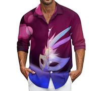 Camisa de discoteca para hombre, disfraz de fiesta de discoteca con estampado de los años 60, clásico, festival, estampado de lentejuelas, disfraz de moda, discoteca, ropa masculina, #126 Wine, XXL