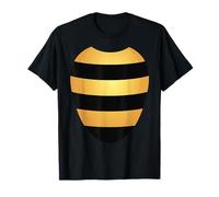 Camisa de disfraz de abeja para Halloween, rayas amarillas en camiseta negra Camiseta