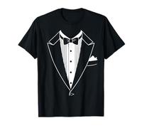 Camisa de Disfraz de Esmoquin para Adultos, Hombres, Mujeres y niños, Pajarita Camiseta