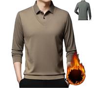 Camisa de Dos Piezas Falsa con Solapa a Rayas para Hombre,Men's Fake Two Piece Lapel Long-Sleeve Tops,Camisas Tipo Polo de Estilo Casual de Negocios para Hombres