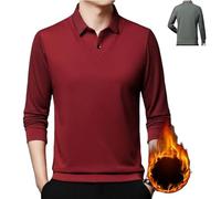 Camisa de Dos Piezas Falsa con Solapa a Rayas para Hombre,Men's Fake Two Piece Lapel Long-Sleeve Tops,Camisas Tipo Polo de Estilo Casual de Negocios para Hombres