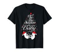 Camisa de Embarazo de árbol de Navidad Esperando Gemelos Navidad Camiseta