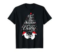 Camisa de Embarazo de árbol de Navidad Esperando Gemelos Navidad Camiseta gráfica económica