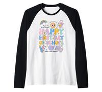 Camisa de escuela Happy First Day Groovy Rainbow Back to School Camiseta Manga Raglan