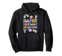 Camisa de escuela Happy First Day Groovy Rainbow Back to School Sudadera con Capucha