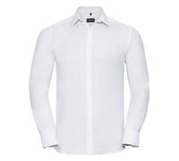 Camisa De Espiga Russell 962M Para Hombre Azul O Blanca De Manga Larga
