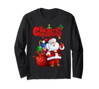 Camisa de Feliz Navidad, Linda Camisa de Navidad Lindo Papá Noel Manga Larga
