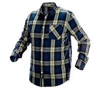 Camisa de franela azul marino-oliva-negro, talla M