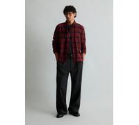 Camisa de franela de corte regular Dark Red L