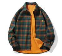 Camisa de franela para hombre a cuadros de invierno cálido camisa de hombre manga larga con botones y bolsillos, frente a la chaqueta Camisas Bucheron de forro polar sobrecamisa de gran tamaño
