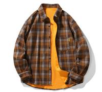 Camisa de franela para hombre a cuadros de invierno cálido camisa de hombre manga larga con botones y bolsillos, frente a la chaqueta Camisas Bucheron de forro polar sobrecamisa de gran tamaño
