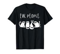 Camisa de gato negro divertida para mujer Ew People Meowy Cat Lovers Camiseta
