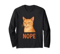Camisa de Gato persnickety Divertida Que da el Aspecto Nope Manga Larga