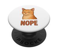 Camisa de Gato persnickety Divertida Que da el Aspecto Nope PopSockets PopGrip Adhesivo