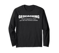 Camisa de Geocaching Deja Que los Nerds Fuera Geocaching Manga Larga