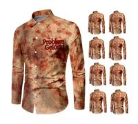 Camisa de Halloween para hombre con problemas resueltos, camiseta de manga larga, divertida, disfraz de horror, camiseta de manga larga, estampado sangriento, disfraz de vacaciones, camiseta, Nº 11