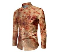 Camisa de Halloween para hombre con problemas resueltos, camiseta de manga larga, divertida, disfraz de horror, camiseta de manga larga, estampado sangriento, disfraz de vacaciones, camiseta, Nº 17, M