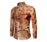 Camisa de Halloween para hombre con problemas resueltos, camiseta de manga larga, divertida, disfraz de horror, camiseta de manga larga, estampado sangriento, disfraz de vacaciones, camiseta, Nº 18