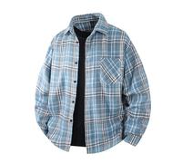 Camisa de hombre a cuadros clásica a la moda, camisa de ocio, ajuste normal, manga larga, algodón, camisa de trabajo, camisa de leñador, corte regular, camisa tradicional con botón, A2., 3XL
