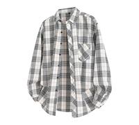 Camisa de hombre a cuadros clásica a la moda, camisa de ocio, ajuste normal, manga larga, algodón, camisa de trabajo, camisa de leñador, corte regular, camisa tradicional con botón, B5, XXL