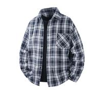 Camisa de hombre a cuadros clásica a la moda, camisa de ocio, ajuste normal, manga larga, algodón, camisa de trabajo, camisa de leñador, corte regular, camisa tradicional con botón, A3., L