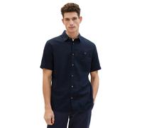 Camisa De Hombre De Algodón Y Lino Tom Tailor De Manga Corta