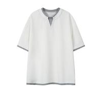 Camisa de hombre de gran tamaño holgada camiseta casual de gran tamaño transpirable casual para al aire libre estilo clásico verano ocio ligero playa camisetas deportivas, Blanco-3., XXXXXL