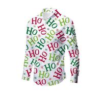 Camisa de hombre de manga larga con impresión de Navidad, informal, suave, cómoda, festiva, camiseta de verano, blusa vintage de verano, playa, calle, solapa, delgada, Clubwear, Verde, S