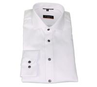 Eterna Hombre Camisa Manga Larga Estilo de Negocios Slim Fit Blanco Liso 8819