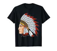 Camisa de hombre nativo americano | Camisa de tocado indio americano Camiseta