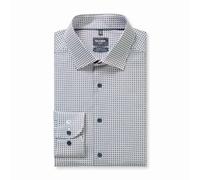 Camisa De Hombre Olymp Luxor Modern Fit 24/Seven Azul Marrón Minimal 133814 27