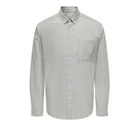 Camisa de Hombre ONLY&SONS Ajustada Manga Larga Estilo Oxford Elegante cómoda Camisa Masculina, Color:Verde Oscuro, Talla:M