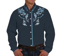 Camisa de hombre Slim Fit Estilo étnico Moda Casual Ajuste Normal Stamp Cowboy Oktoberfest Verano Delgada Transpirable Cómodas Camisetas Vintage Trabajo Ligero Carnaval Cómodas Clásicas, navy