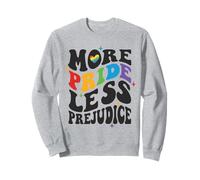 Camisa de Igualdad LGBTQ Retro con diseño de arcoíris y más Orgullo y Menos prejuicios Sudadera