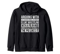 Camisa de ingeniero aeronáutico, con texto "Like Arguing With A Pig in Mud" Sudadera con Capucha