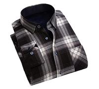 Camisa de invierno para hombre, de terciopelo, gruesa, cálida, de negocios, de moda, clásica, para todo partido, informal, a cuadros, 3869, XL