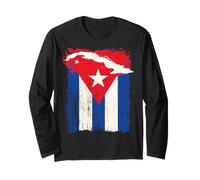 Camisa de la Bandera de Cuba Mes de la Herencia Hispana Cubana Día de la Revolución Manga Larga