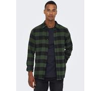 Camisa de leñador de ONLY & SONS Cuadros Camisa de franela de manga larga para e