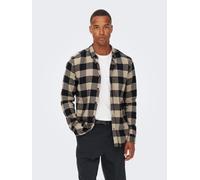 Camisa de leñador de ONLY & SONS Cuadros Camisa de franela de manga larga para e