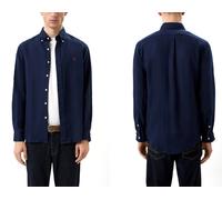 Camisa De Lino Boton Down Personalizada Polo Ralph Lauren Azul XL