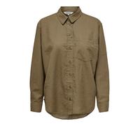 Camisa de lino extragrande para mujer estilo negocio mangas largas ONLYTOKIO