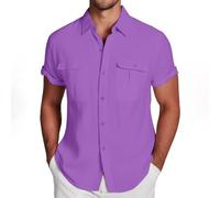 Camisa De Lino Hombre Camisa Hombre Ropa Camisas Manga Corta Puño Gemelos Larga Verano Rosa Cuello Mao Blanca Casual Conjunto Ibicenco 3XL Hawaianas Camisetas Tallas Grandes Traje Antiarrugas Flores