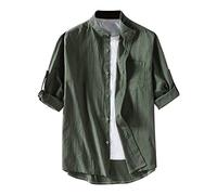 Camisa De Lino Hombre Camisa Verano Hombre Conjunto Personalizada Traje Ropa Camisetas Basicas Pack Manga Corta Old Money Sobrecamisa Seda Hawaiana Ligero Camiseta 5XL Elegante Oversize Cuello Mao