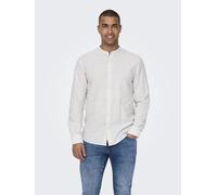 Camisa de lino ligera estampada para hombre, ajuste entallado y mangas largas, m