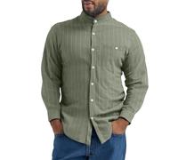 Camisa de lino para hombre, camisa de verano, camisa de manga larga a rayas, camisas de manga larga, algodón y lino, camisa de verano con botones, corte regular, camisa de verano, ajustada, informal