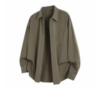 Camisa de lino para hombre con botones, informal, de manga larga, de verano, para la playa, camiseta ligera de color sólido, camisa holgada, temperamento, simple, transpirable, ajustada, camisa de