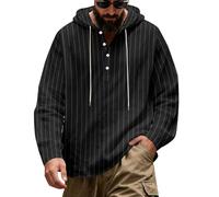 Camisa de lino para hombre de manga larga con capucha, camisa de lino para hombre, a rayas, ligera, informal, con capucha, verano, fina, sudadera con capucha de secado rápido, polo cómodo a cuadros